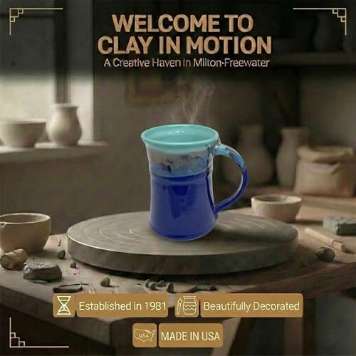 Clay in Motion Large Mug Mystic Water Blue Teal miniatura 5