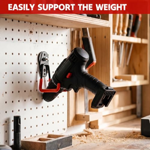 Image of Landhoow 26 Pcs Large Magnetic Hooks Heavy Duty Garage Magnet Hooks Strong Storage Utility Magnetic Hangers with Anti Slip Rubber Coating for Indoor and Outdoor Hanging (Orange)