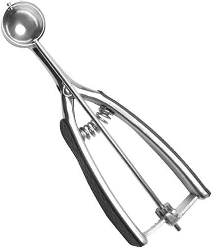 Juego de 4 cucharas de galletas para hornear, de acero inoxidable 188 con liberación de gatillo, extra grande, grande, mediana, pequeña, con resorte