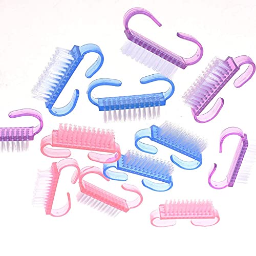 Trendy Club 12-Pack Handle Grip Nail Brush(assorted color), Fingernail Scrub Cleaning Brushes for Toes and Nails Cleaner, Pedicure Brushes for Men and Women