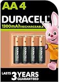 Duracell Battery Rechargeable Accu NiMH 1300 mAh AA Ref 81367177 [Pack 4]