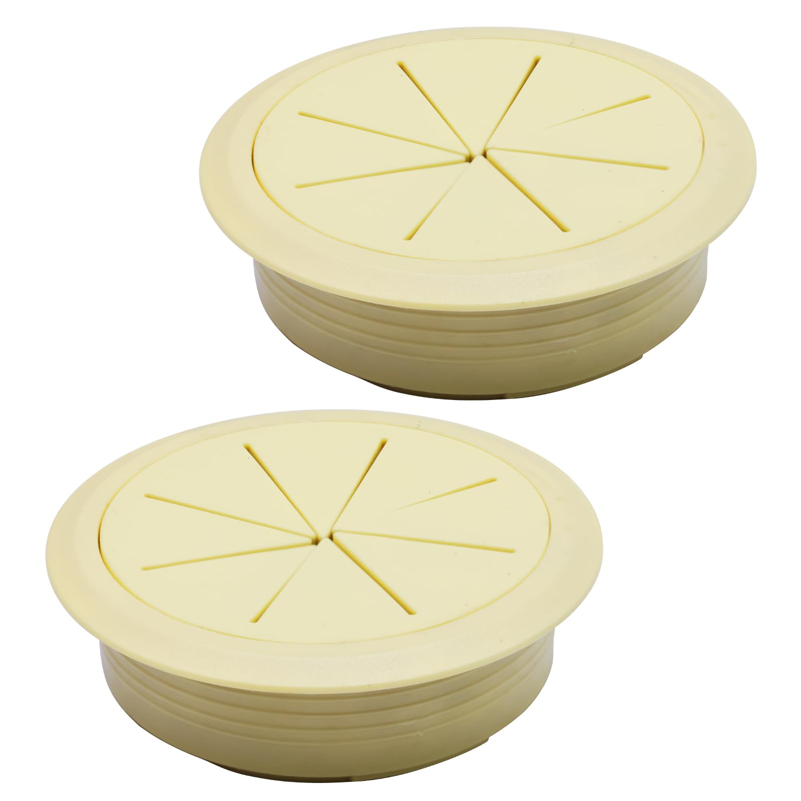 Desk Grommet 2" (50 mm), Desk Hole Cover for Cables Beige, Cable Grommet ABS Plastic, Desk Hole Grommet for Office and Home Table Cable, Detachable &