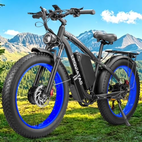 Image of 6000W Peak Dual Motor Ebike for Adults - 52V 34Ah Fast Electric Bike for Men Women 45 MPH,Up to 100 Miles,24 inch Fat Tire Lockable Suspension Electric Bicycle for Snow Off-Road Commuter Mountain E-Bike
