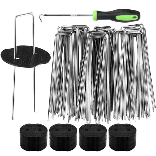 Estacas para Jardinería - Clavos Metálicos Galvanizados | 50 Piquetes para Césped y Jardín | para Exterior Jardín Traspatio Granja Patio Entrada Valla