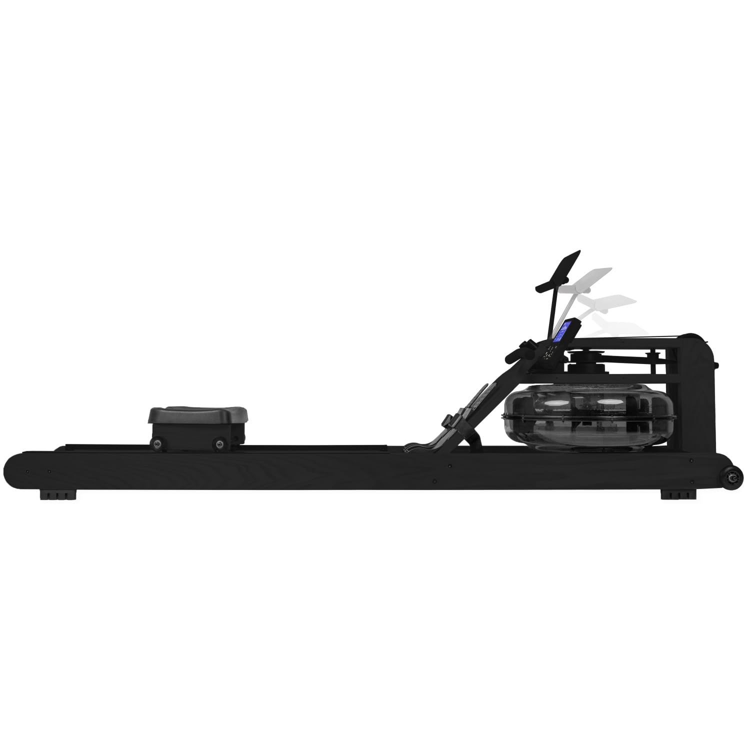 VirtuFit Elite Wasserwiderstands-Rudertrainer aus Holz - Schwarze Ausgabe - Rudermaschine - Wasser Rudertrainer - kostenloser Trainingsplan
