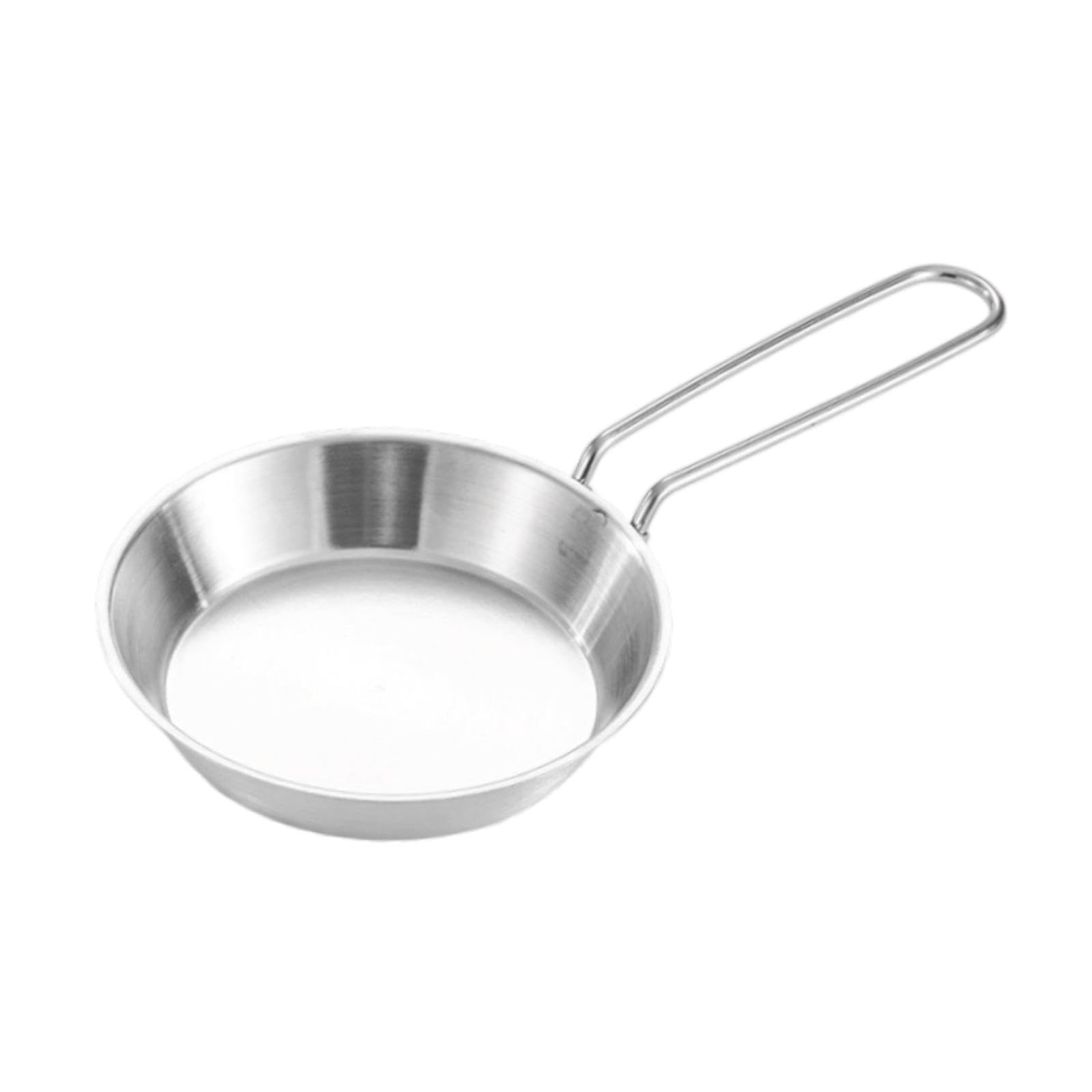 Yiju Camping Fry Pan Nonstick Skillet Folding Handle Portable Multifunctional Scratch Resistant Small Pot Outdoor Cooking Griddle, 12cm