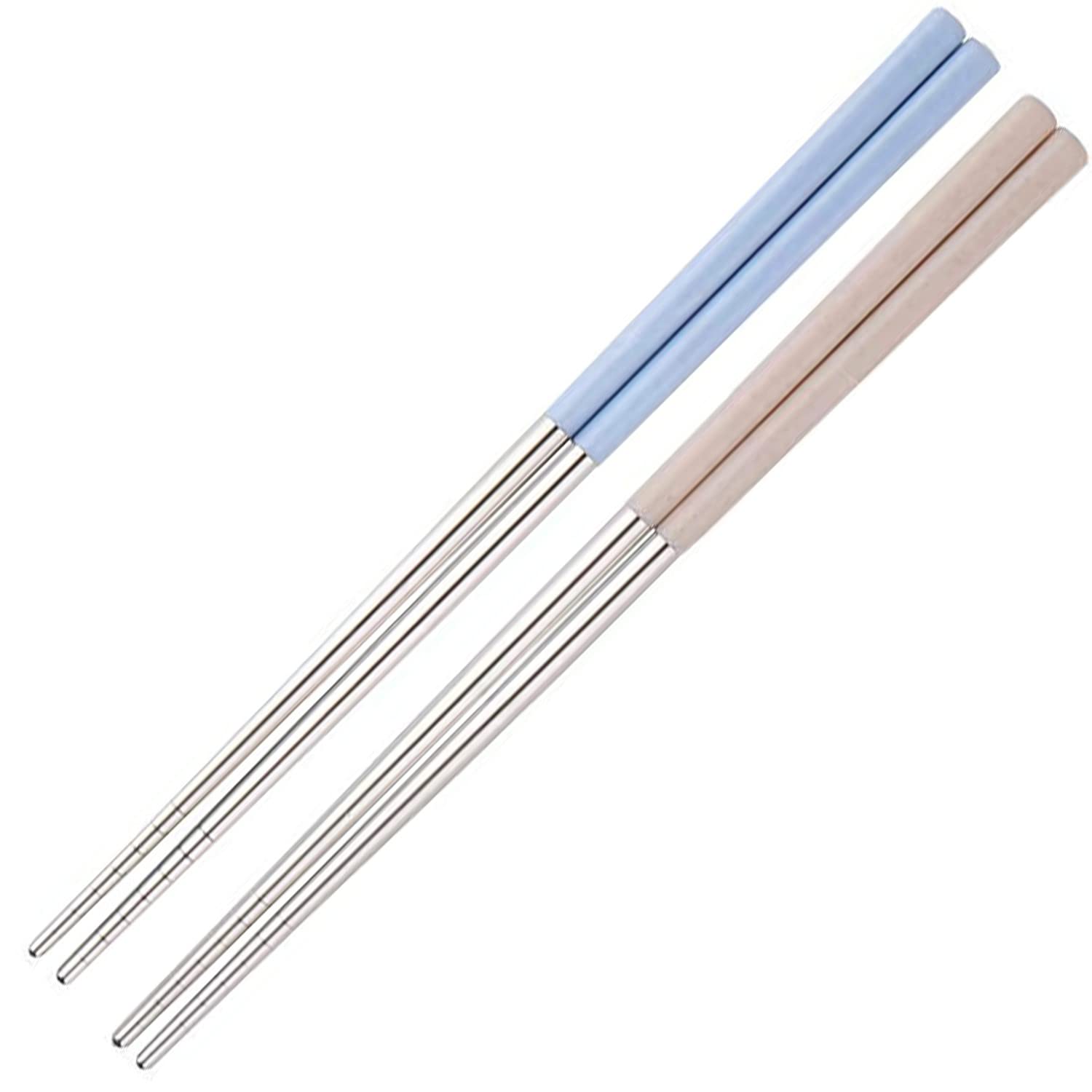 ATCAN Reusable Stainless Steel 1 Pair Chopsticks 23 cm Long Metal Chopstick Easy to Use Chop Stick for Noodles Sushi Hotpot Thai Foods for Home at Dinner (Blue Beige) (B09RB5WXPW) Amazon Price History, Amazon Price Tracker