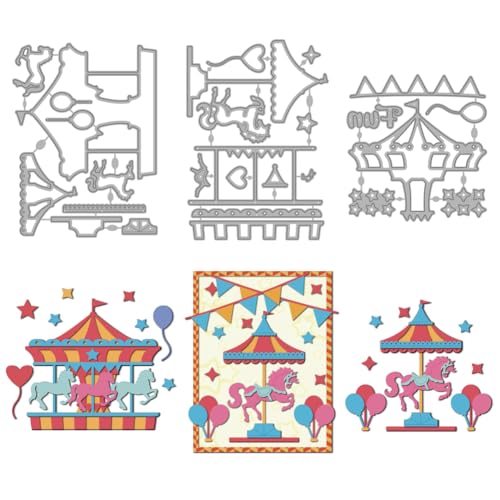 Matrices de découpe métal carrousel scrapbooking papier gaufrage carnaval