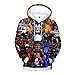 Five Nights Game Felpe con cappuccio 3D FNAF Felpa stampata Felpa Horror Giochi pullover Security Breach Game Costume per fan e bambini (costume FNAF)Tipo A, 150 CM