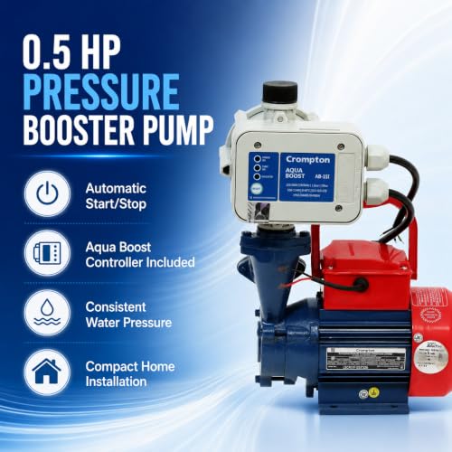Image of Crompton 0.5hp Pressure Booster Pump | 0.5hp with Automatic Pump Controller Switch |Water Pump 0.5hp | 0.5hp Pressure Pump