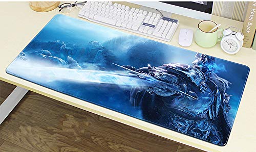 CAIYI World of Warcraft Tapis de Souris de Jeu specialize,Gaming Gamer, Tapis de Table d'ordinateur Grand, Tapis de Table de Bureau Lich King WOW (800 × 300× 2 mm / 31.5 × 11.8 × 0.1 inch, 8) Cover