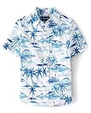 The Children's Place,Short Sleeve Button Down Shirt,White,Medium (7/8)