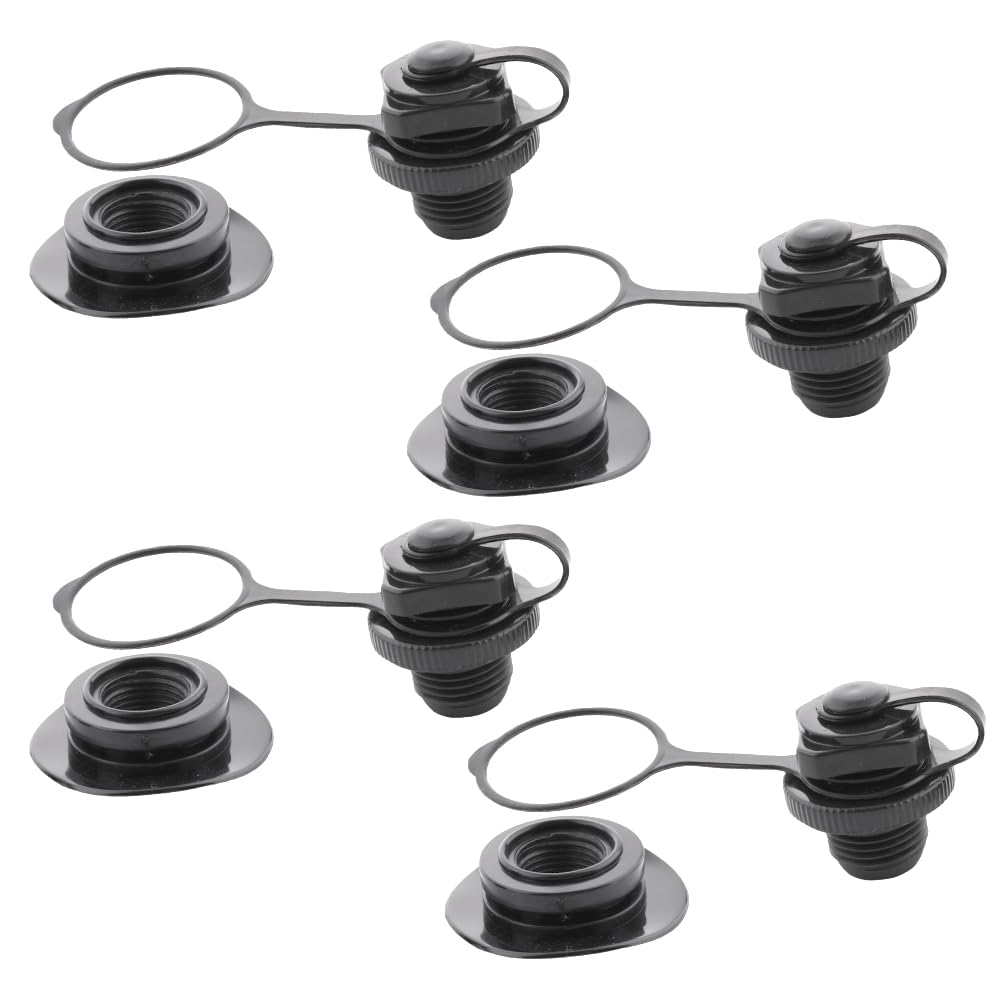 TWZKXC 0.94"(24mm) Inflatable Boat Air Valve, 8 Pack Boston Valve Inflation Nozzle Inflation Boat One-Way Inflation Replacement Screw for Inflatable Boats and Rubber Swimming Pools Inflation, Black