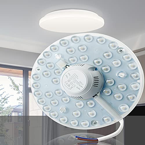 LED Modul 230V 18W Tomosu DIY LED Platine 4000K Neutralweiß SMD2835 1800LM Ø180mm Umrüstsatz Cover