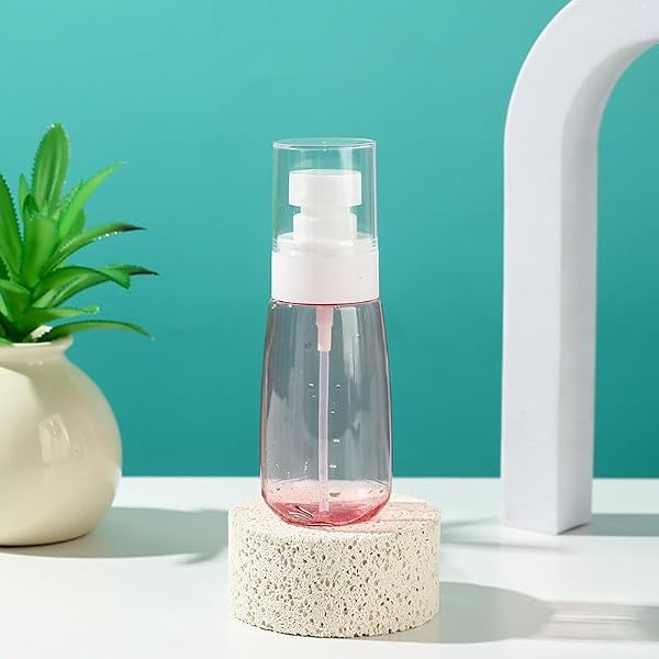 Mini botella de spray portátil de niebla fina, contenedor de plástico recargable, color rosa, tamaño grande - 1