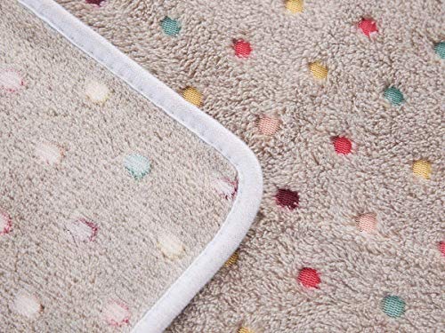 1 Pack 3 Blankets Super Soft Cute Dot Pattern Pet Blanket Flannel Throw For Dog Puppy Cat Beige/Brown/Pink Small #TOP4