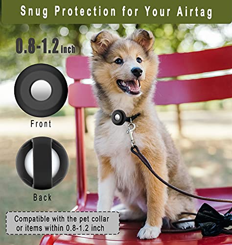 Airtag Holder For Dog Collar, Cibaabo Silicone Air Tag Case Cover Compatible With Apple Airtags For 0.8-1.2Inch Cat Pet Collar Harness Loop #TOP1