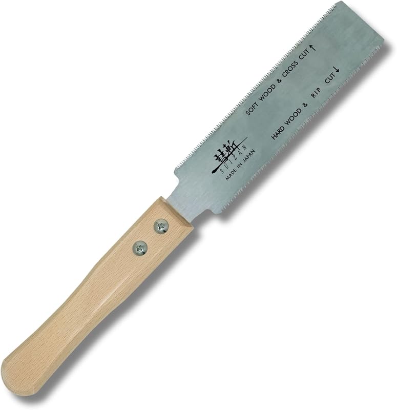 SUIZAN Ryoba Double Edge Saw 6" - Japanese Pullsaw Hand Saws Wood Cutting | Professional Pull Saw for Woodworking Furniture Making Carpentry Joinery DIY Tools Sharp Replaceable Blade Rip Crosscut