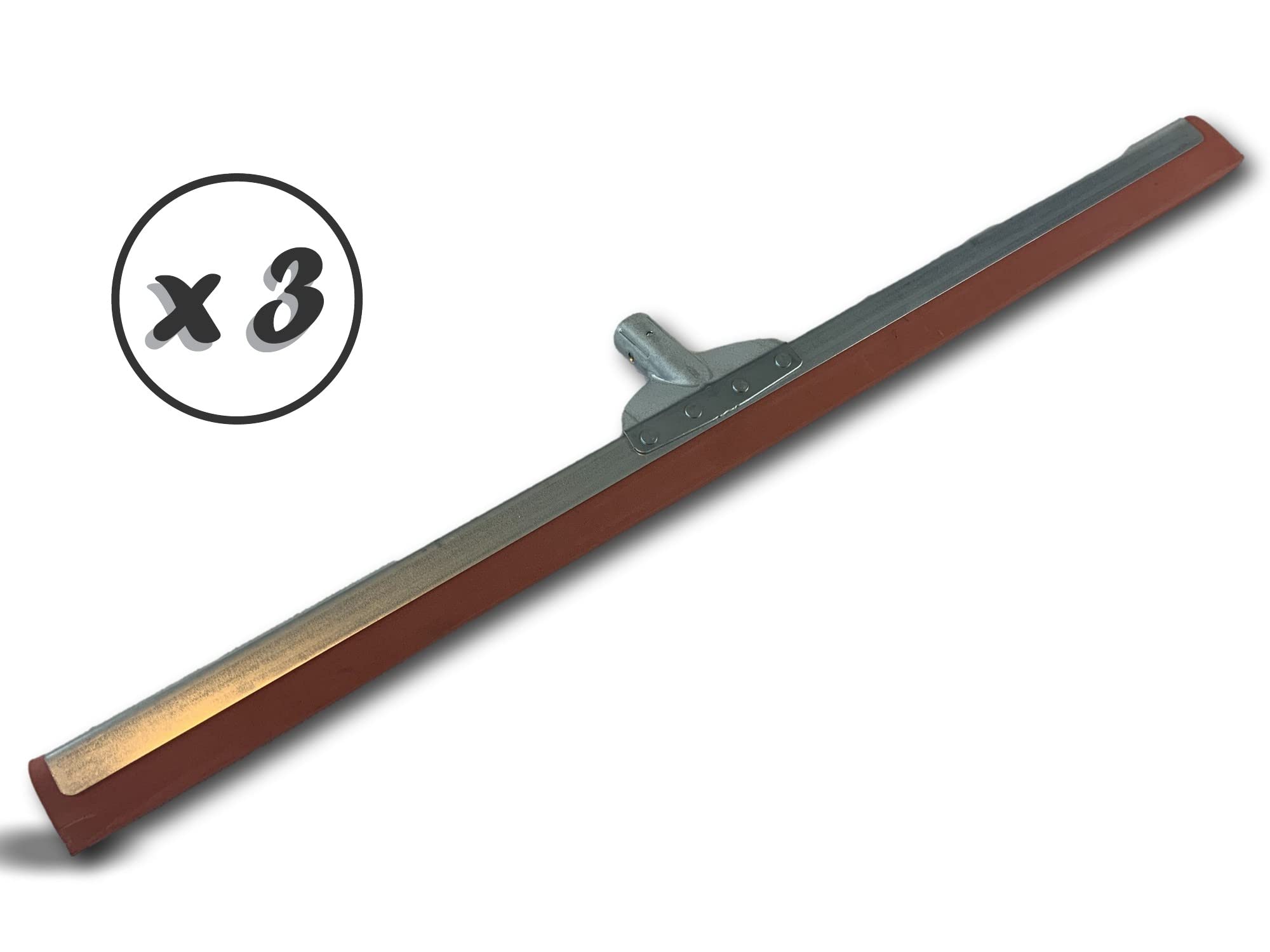Szczotka do wycierania | Zestaw 3 | Wyciskacz wody do podłogi | Długość 75 cm | Wzmocniona guma neoprenowa czerwona | Bez rękawów | Odporne na zarysowania | Metalowe tulejki do uchwytu | Wytrzymałe | Kibros 1675x3
