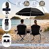 Sillas dobles para campamento, sillas plegables portátiles para picnic con sombrilla, bolsa térmica, portavasos, sillas para exteriores, playa, campamento, pesca - Negro 8