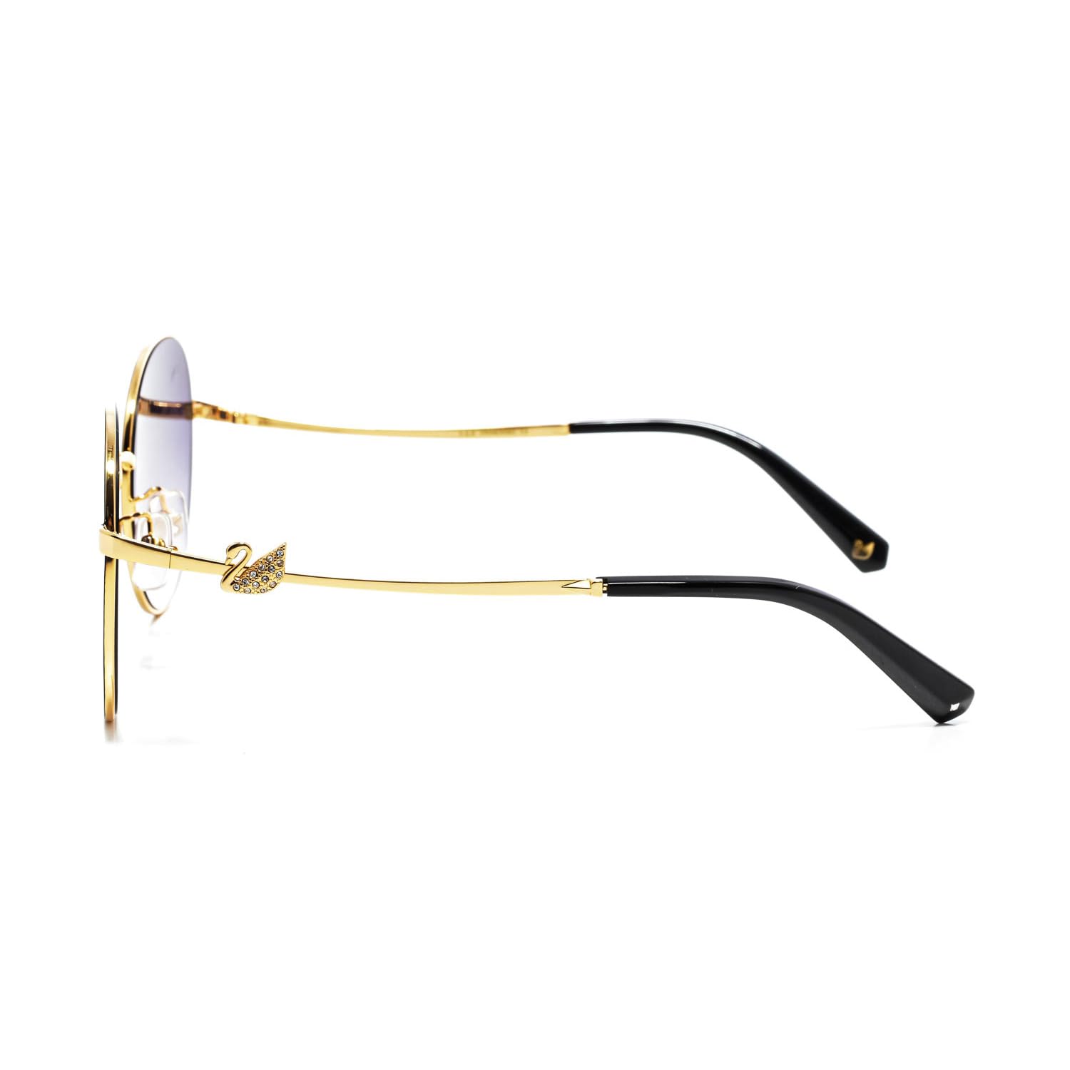 Swarovski SK0244-K Okrągłe metalowe okulary przeciwsłoneczne dla kobiet