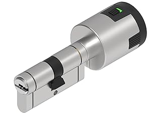 Lince - Cilindro CPLUS ALARM 35x35 cm| Bombillo de Alta Seguridad con Sensor Alarma Integrado de 100dB | Protección Anti-Bumping y Anti-Taladro | Incluye 5 Llaves XL | Acabado níquel