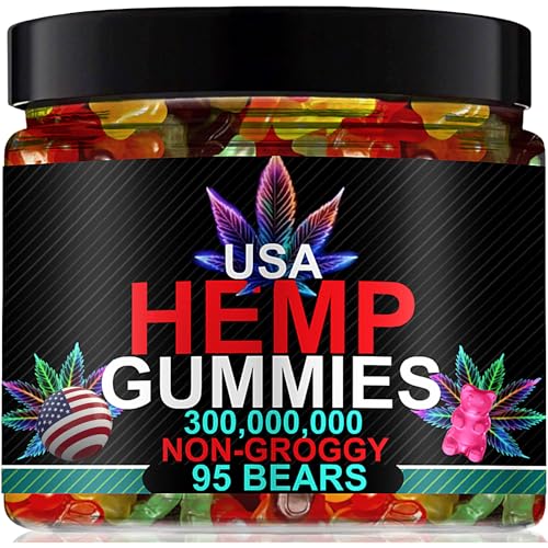 Hemp Gummies Sleep Edibles for Peace and Relaxation-High Potency Pure Extra Strength Hemp Oil-Made in USA