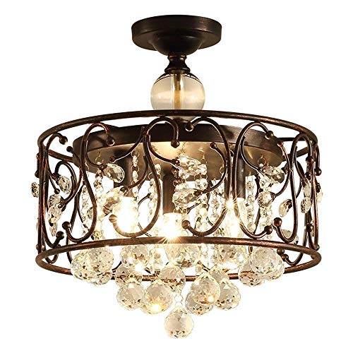 Plafonnier grand salon cristal orné pour sublimer un séjour sombre