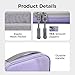 pack all Pencil Pen Case, Portable Pencil Pouch with Zipper, Compact Stationery Bag Makeup Bag, Pencil Bag for Home Office (Purple)