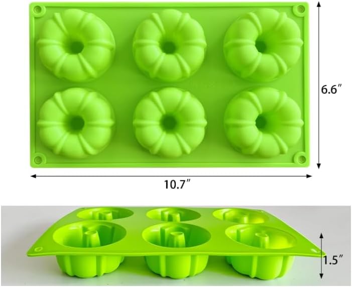 Miniatura 3 de saphe 3 moldes para tartas, molde antiadherente de silicona con 6 cavidades para gelatina, cupcakes de gelatina, donas, molde de silicona para