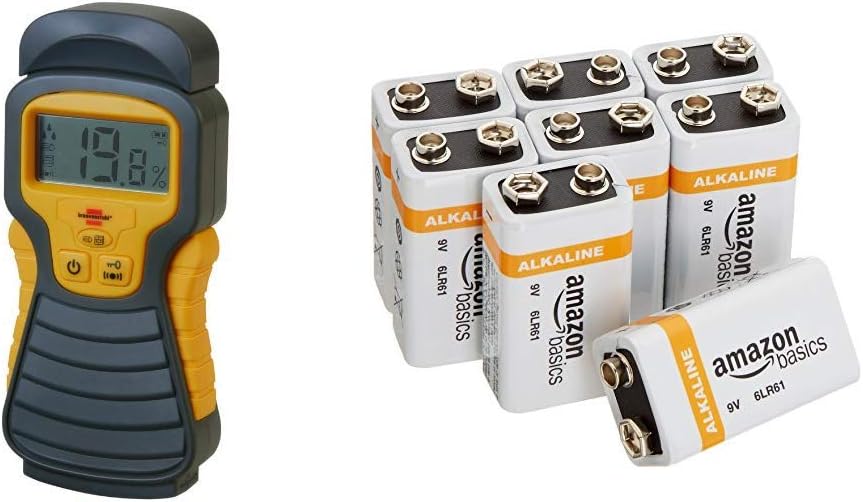Brennenstuhl 1298680 Moisture Detector MD & Amazon Basics 9 Volt