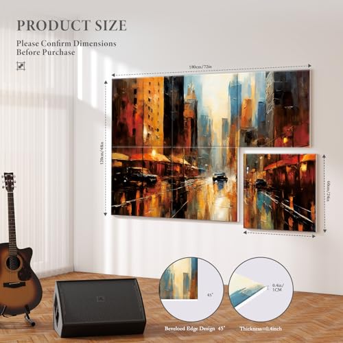 Image of JBER 6 Pack Art Acoustic Panels 72 inch x 48 inch, City Twilight