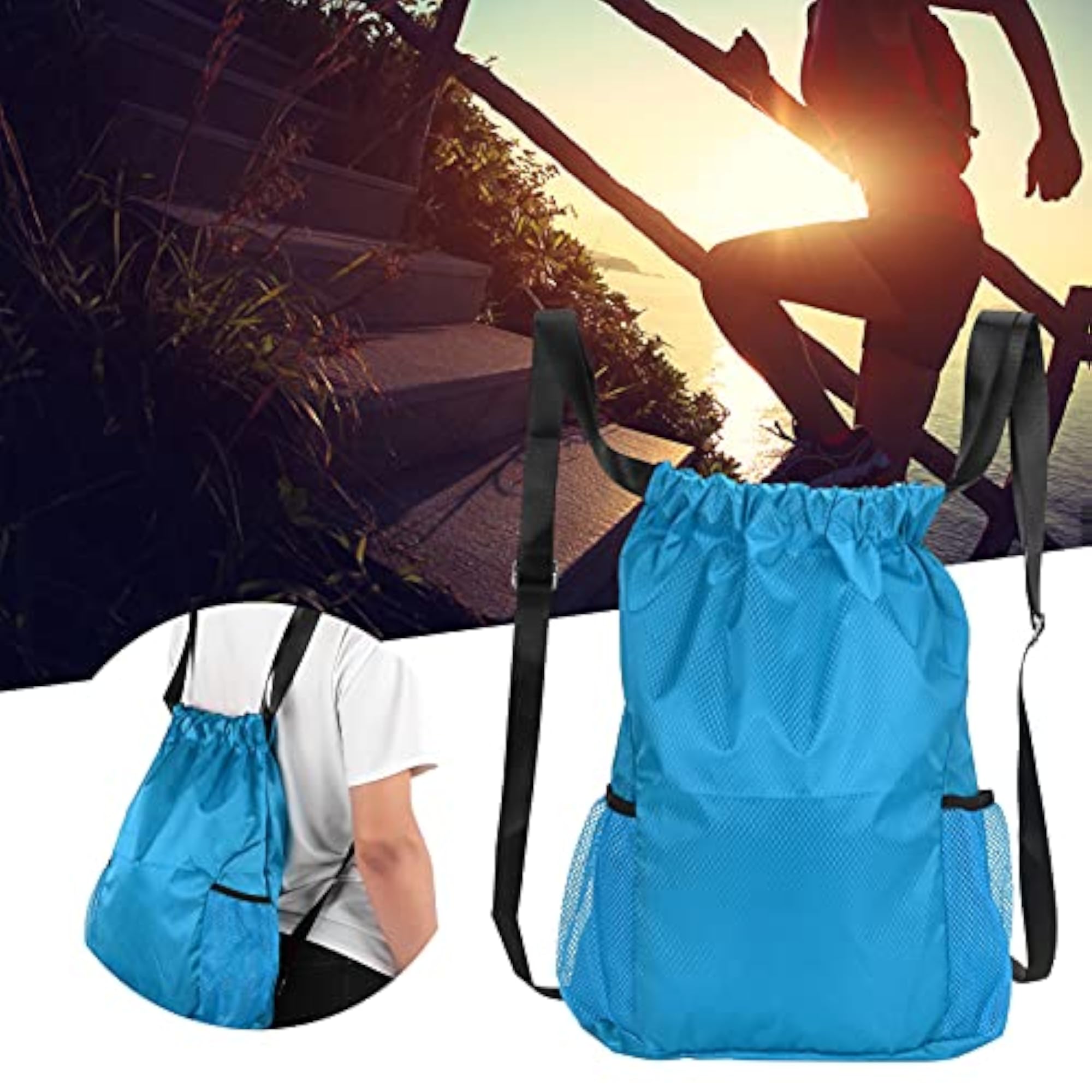 Lightweight Shoulder Waterproof Drawstring Bag for Hiking