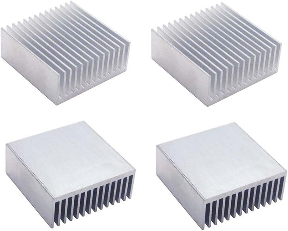 4pcs Aluminum Heatsink Chipset Heat Radiator Cooling Fin Heatsink 50mm (L) x 50mm(W) x 20mm(H) Silver Tone