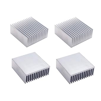 4pcs Aluminum Heatsink Chipset Heat Radiator Cooling Fin Heatsink 50mm L x 50mmW x 20mmH Silver Tone