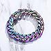 TOPGRILLZ 10,14mm Polished Stainless Steel Solid Rainbow Cuban Link Bracelet for Men Women Hip Hop Jewelry (14mm,8inch)