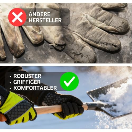 G4P Arctic Master - Winter Arbeitshandschuhe mit rutschhemmender Silikon-Beschichtung, 1 Paar Handschuhe für kalte Arbeiten, isolierend, Bund mit Klettverschluss, Gr. XL (Gr. 10), Farbe: Gelb