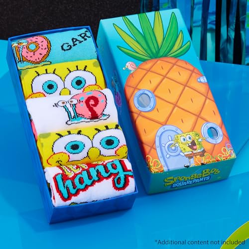 SpongeBob SquarePants Mens Socks, 5-Pack Socks Men 7.5-10.5, Funny Gifts for Men2