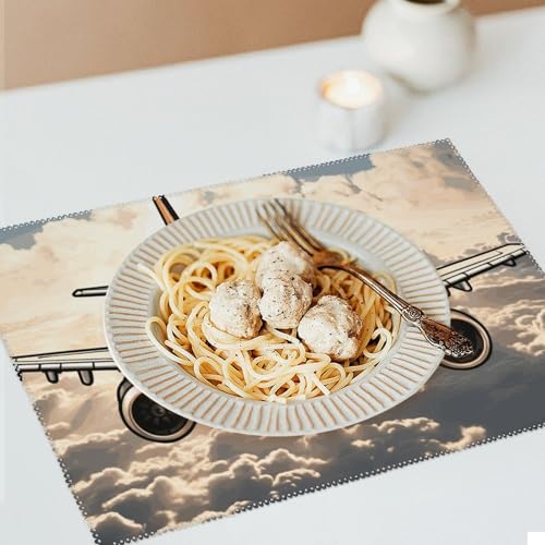 Sets de table résistants à la chaleur lot de 6 imperméables cuisine - 6