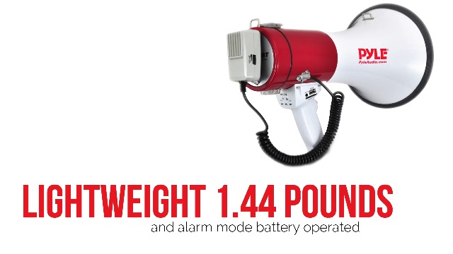 Pyle Draagbare Megafoon 100W–Bluetooth Megafoon met Voice Changer,Sirene,Muziek/Fluit/Talk Modus, 1500 m Bereik,Verstelbaar Volume,Lichtgewicht ABS Bullhorn voor Outdoor Sport & Veiligheidsoefeningen