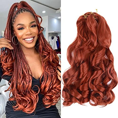 Amir Hair 8 packs French Curly Braiding Hair 20 Inch Loose Wave Braiding Hair Pre Stretched Synthetic Hair Extensions (350#)