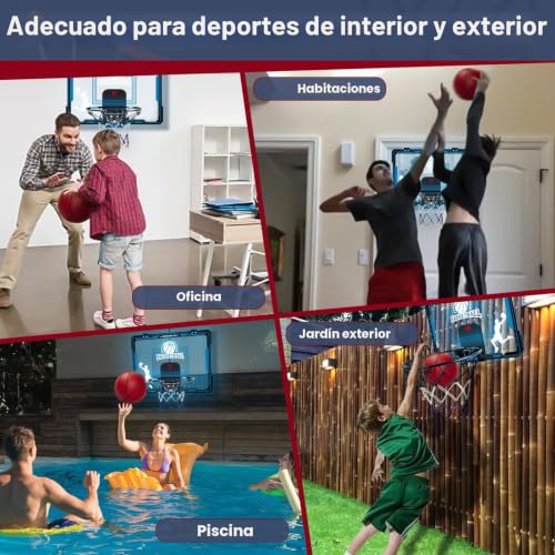 Miniatura 7 de Buzzoxerex Canasta Baloncesto Infantil De Interior, Mini Canasta Baloncesto Habitacion Pared Con Mandos A Distancia, Puntuación Automática, 7 Colores Led, Basketball Hoop Regalos Para Niños Niñas