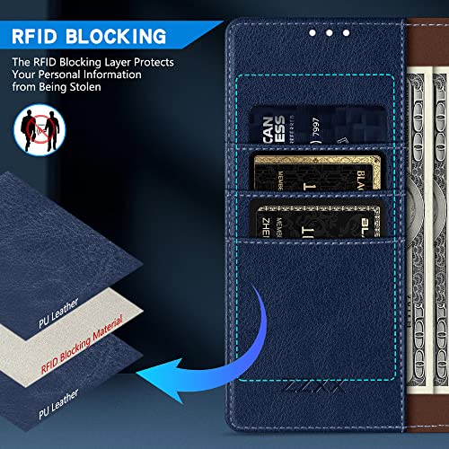 Image of ZZXX for Google Pixel 7 Pro Wallet Case Magnetic Closure 6.7 inch,Blue
