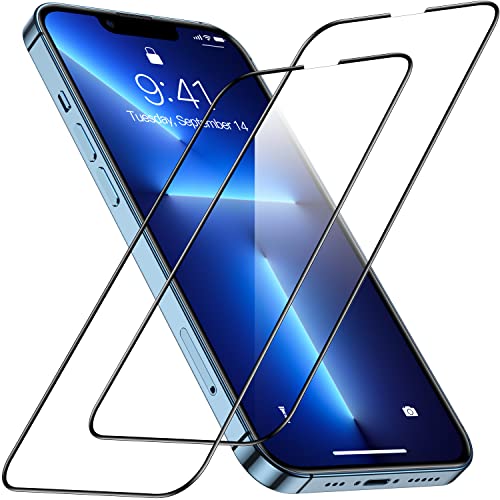 CASEKOO Shatterproof for iPhone 13 Pro Max Screen Protector Tempered Glass, [Full Coverage] [Military-grade Protection] [Zero Bubble] [Anti-fingerprint] Clear Film with Guide Frame 6.7 inch - 2 Pack