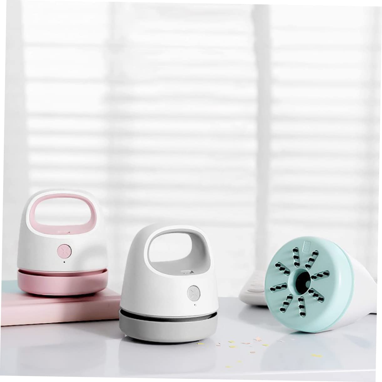 Aspirapolvere Portatile USB per Scrivania Design Ergonomico, Mini e Leggero, per Scuola e Auto, Raccoglie Polvere, Peli di Animali e Briciole