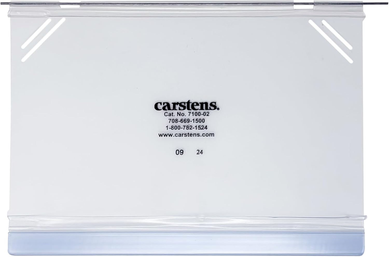Carstens Replacement Vinyl Pockets with Rods for Kardex-Visitray Document Filing Systems, 8" x 5" (Pack of 10)