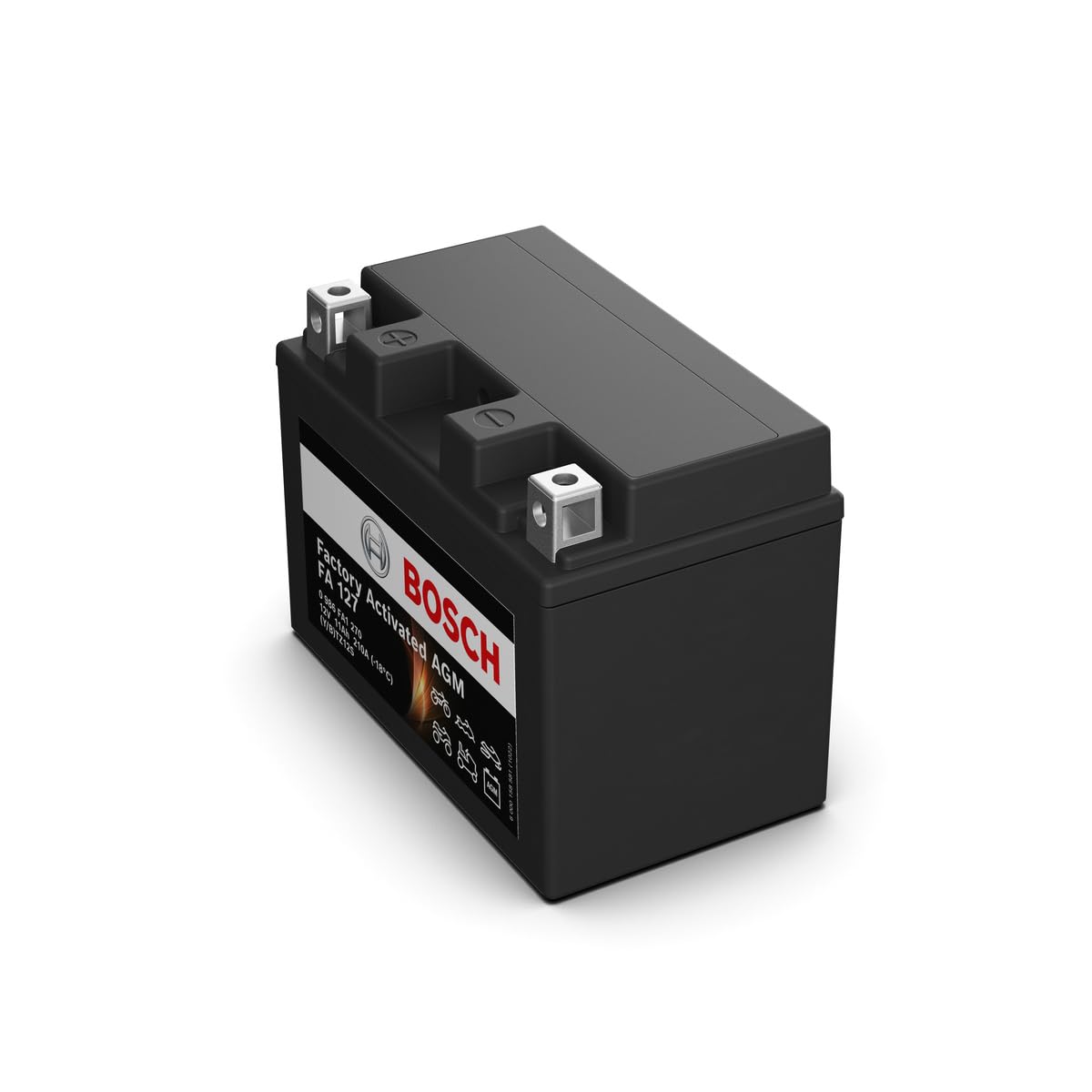 Akumulator motocyklowy Bosch FA127 AGM 12 V, 210 A, 11AH, odpowiedni do motocykli, skuterów, quadów, skuterów, skuterów, skuterów, skuterów, skuterów, nart, kompatybilny z M6012, BTZ12S