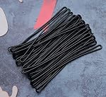 Sowaka 30 Pcs Loops de bagages Straps en plastique noir 6 Long pouce PVC Nom Tag Boucles tissées pour sac à bagages ID Identification de l'étiquette Sacs d'insertion de voyage Photo Valise Etiquette fixation