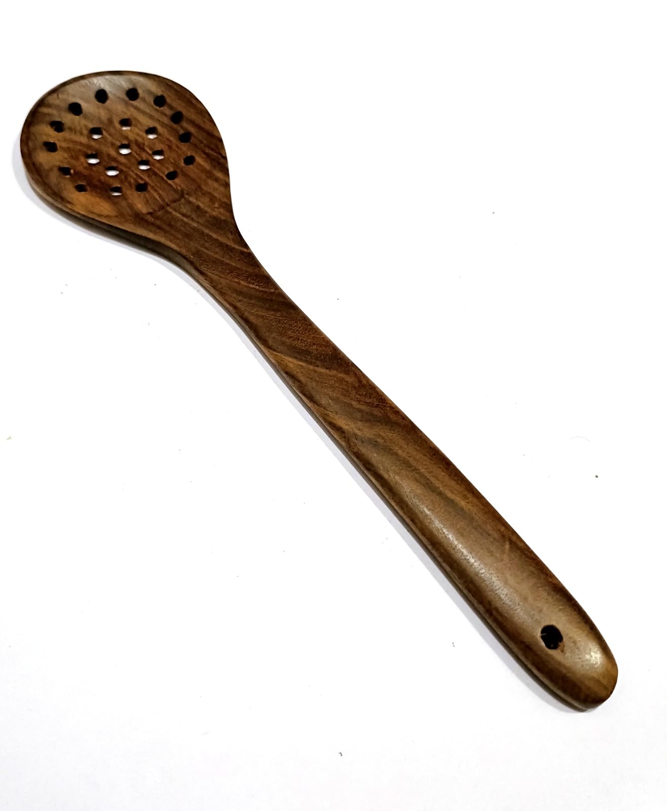 Cuillère à riz en bois perforée pour égoutter l'excès d'eau facilement