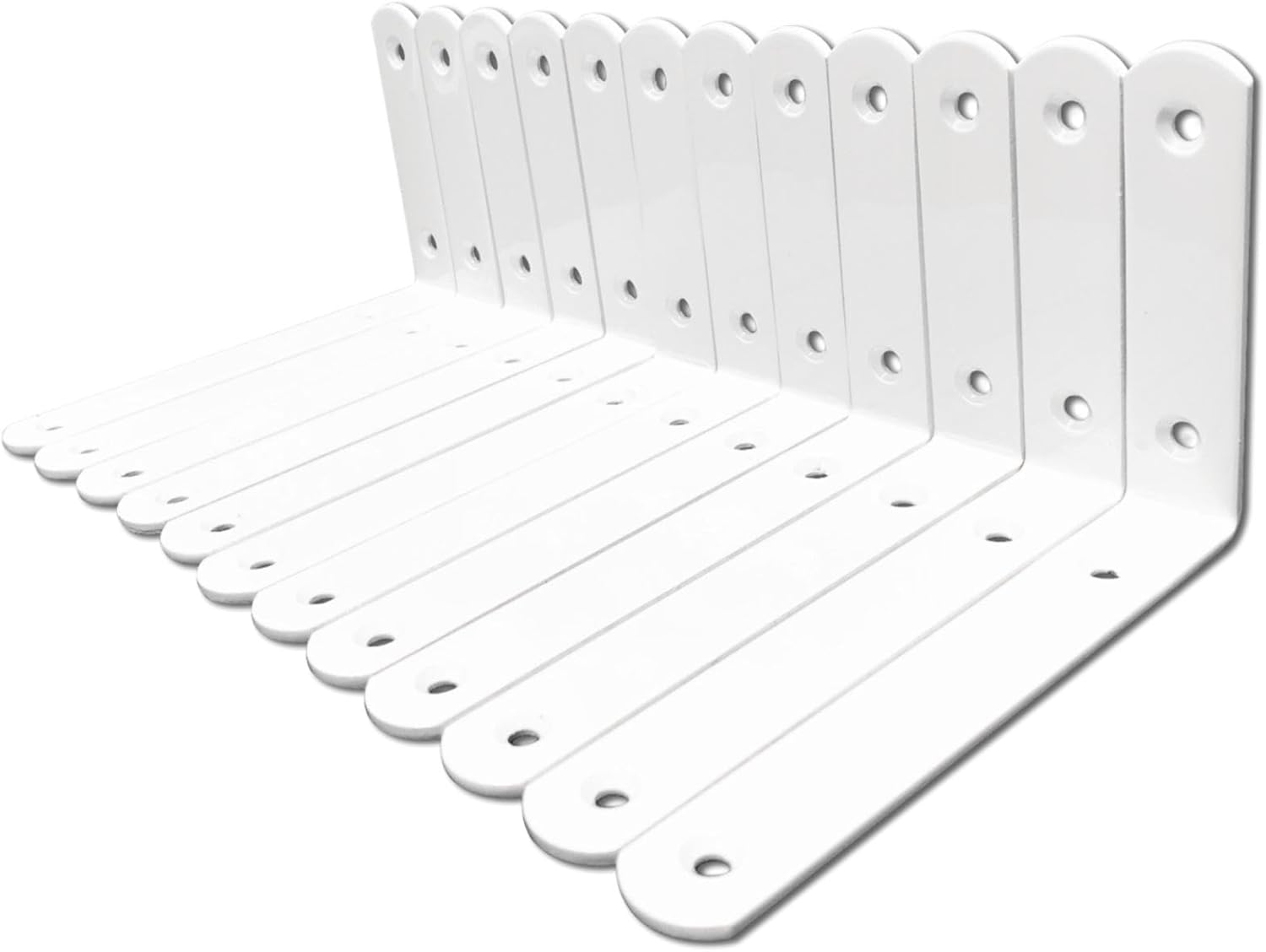 12 Pcs Shelf Bracket,5 Inch White Floating Shelf Bracket